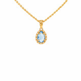 Drop Pendant in Gold with Blue Topaz, Large