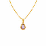 Drop Pendant in Gold with Amethyst, Small
