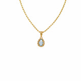 Drop Pendant in Gold with Blue Topaz, Small