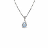 Drop Pendant in Silver with Blue Topaz, Small