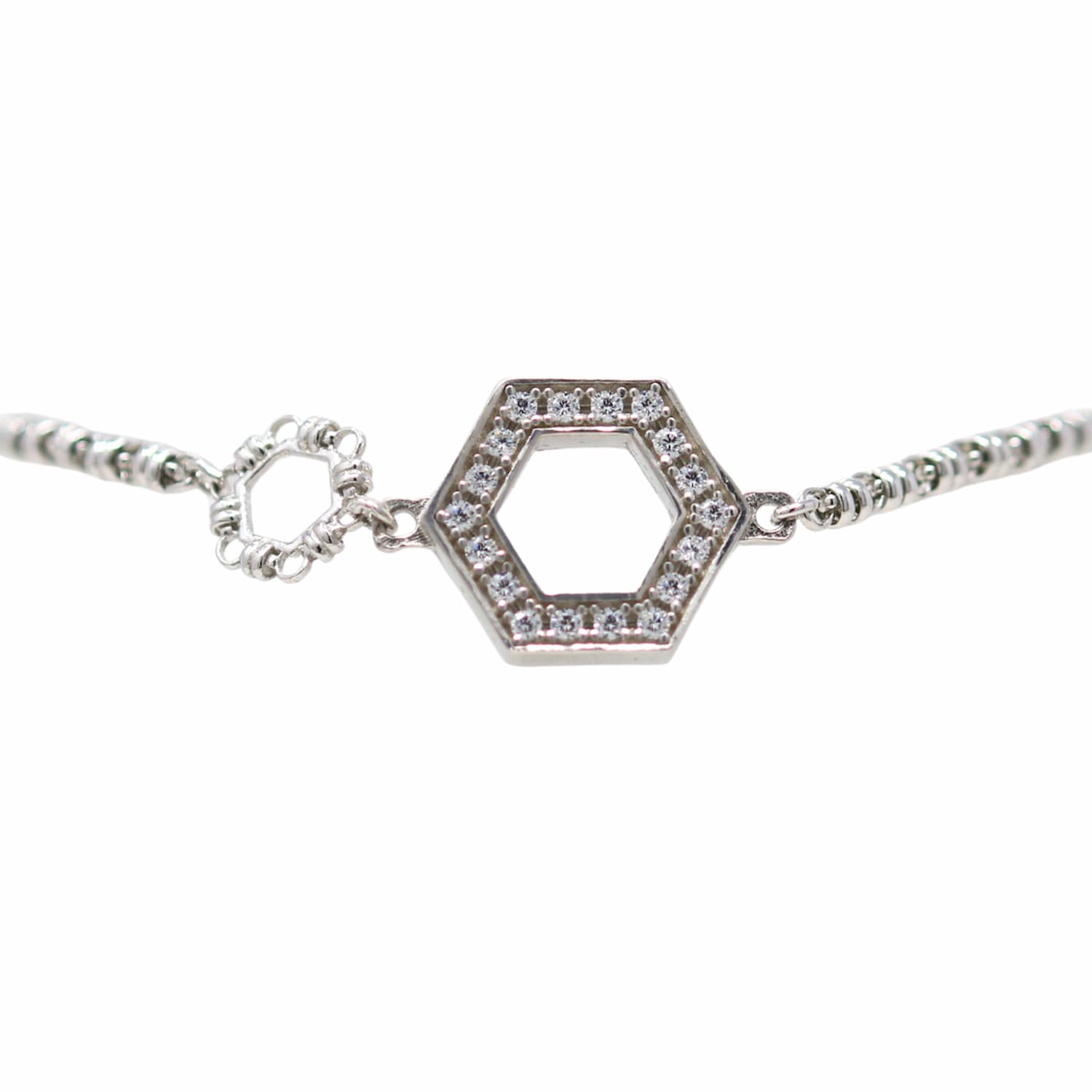 Super Deco Bracelet in Silver with Pavé