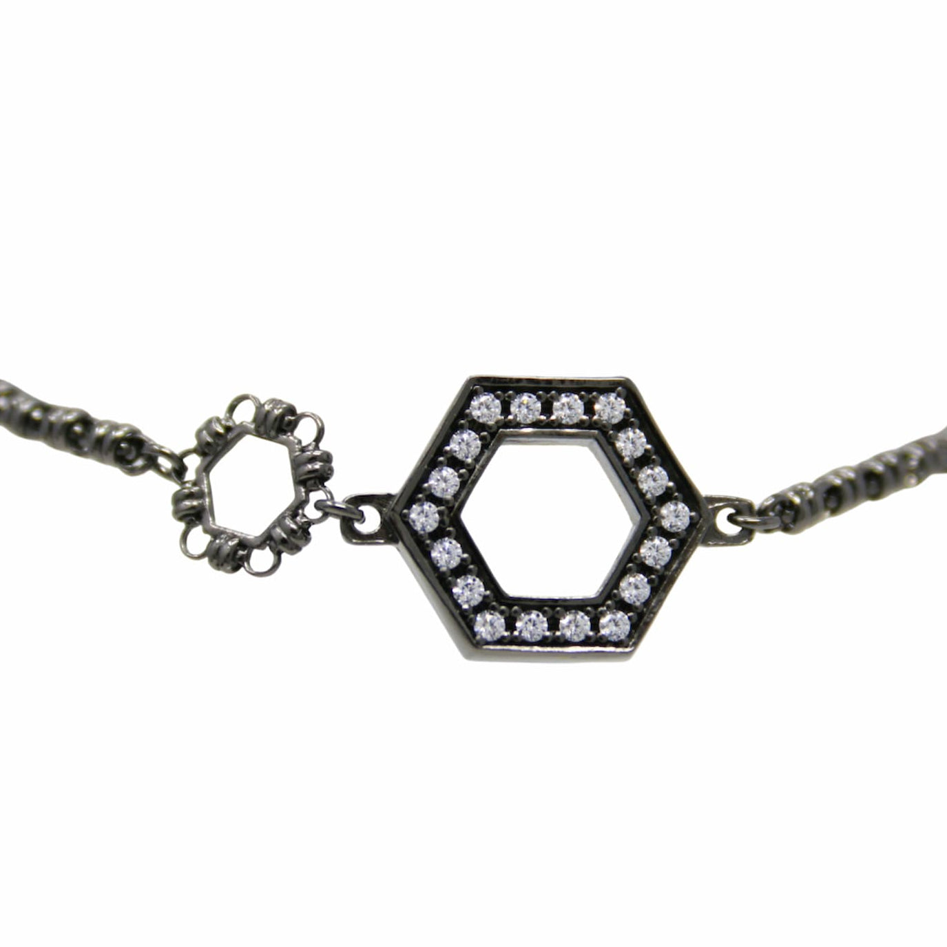Super Deco Bracelet in Black with Pavé