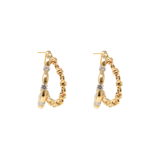 Double Whisper Earrings in 14k Yellow Gold with Diamond Stations