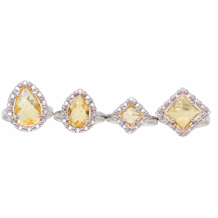 Quadra Ring in Silver with Citrine