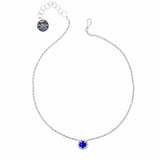 Gemma Necklace in Silver with Lapis