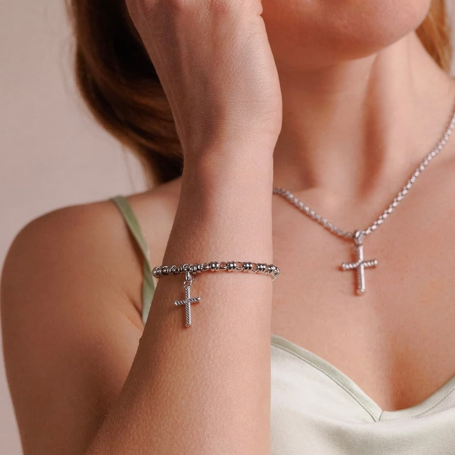 Cross Charm in Silver