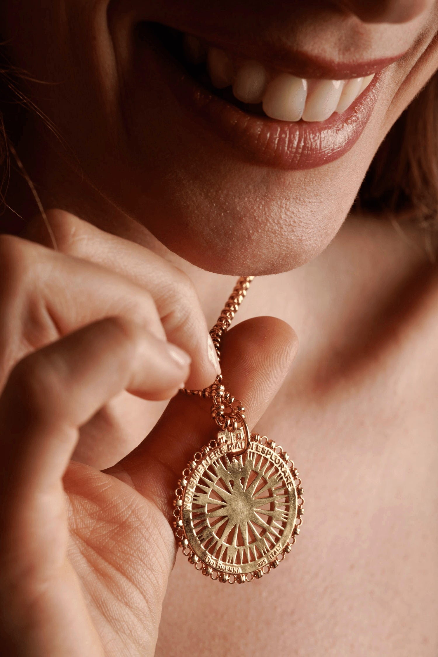 Guiding Compass Pendant in Gold
