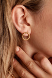 Rope Circle Stud Earrings in Gold