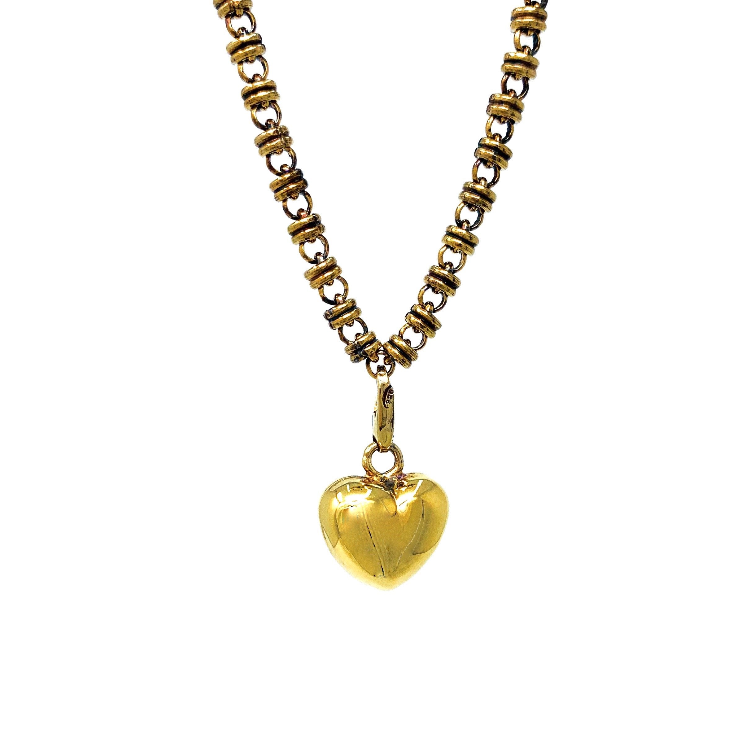 Puffed Heart Charm in Gold