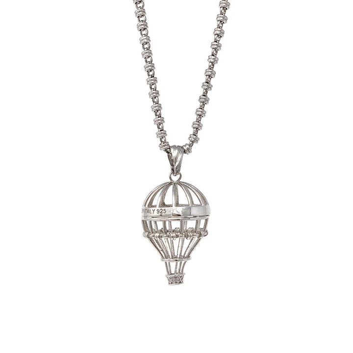 Hot Air Balloon Pendant in Silver