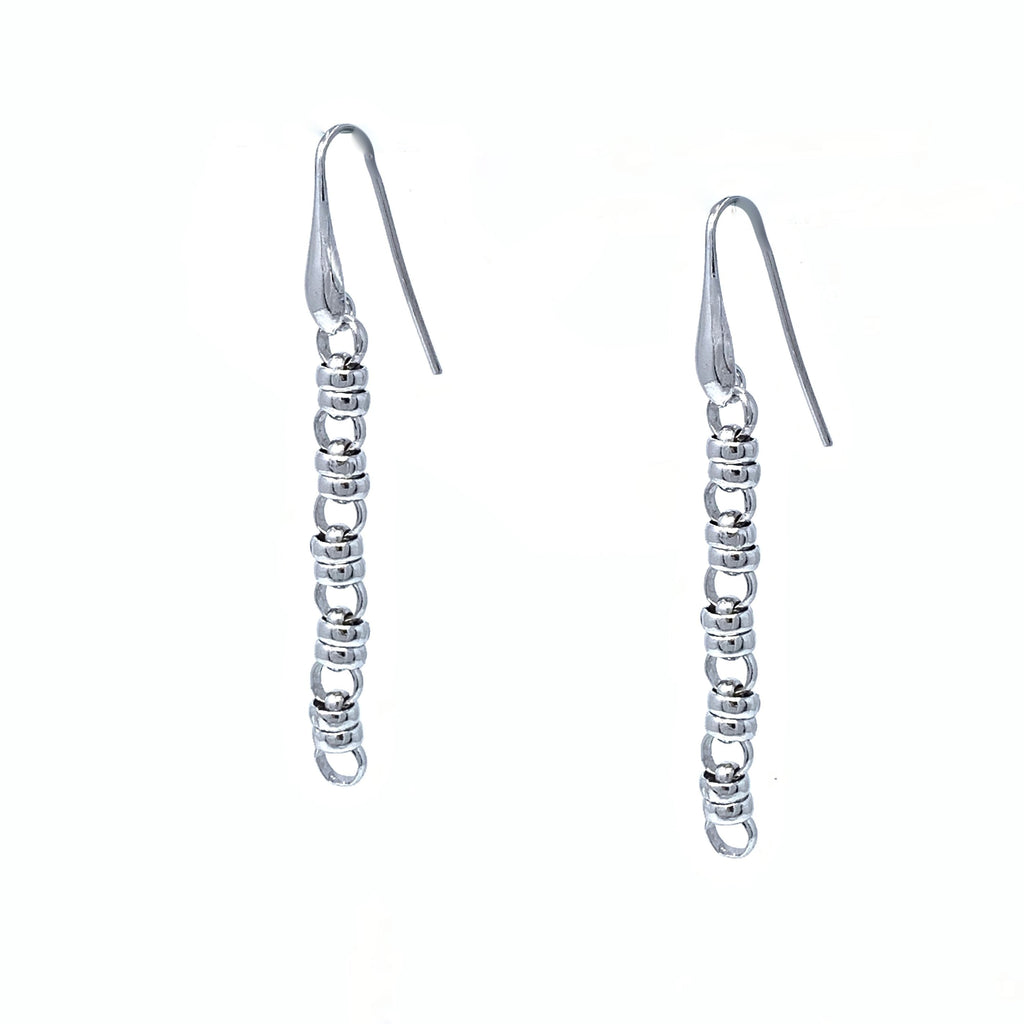 Links 5mm Earrings in Silver, Long