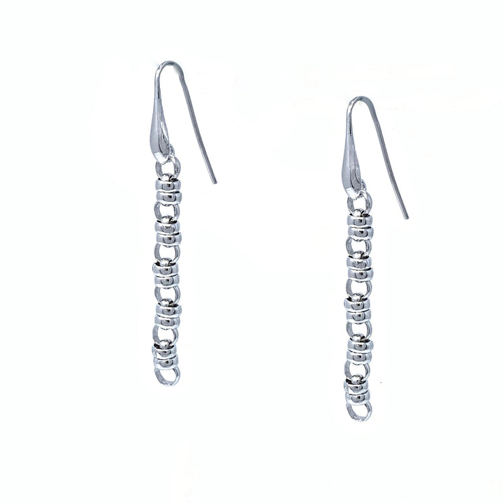 Links 5mm Earrings in Silver, Long