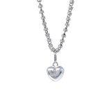 Puffed Heart Charm in Silver