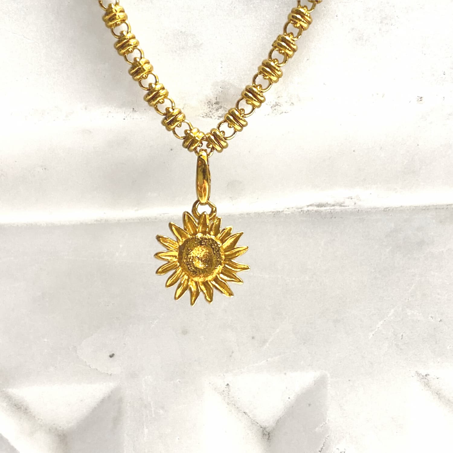 Sunflower Charm in Gold