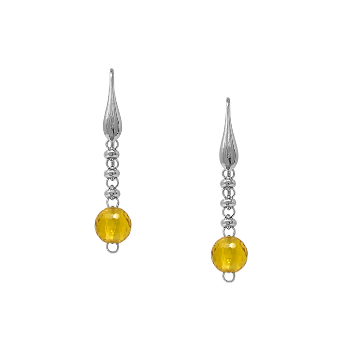 Bubbles Color Earrings in Silver with Orange Quartz