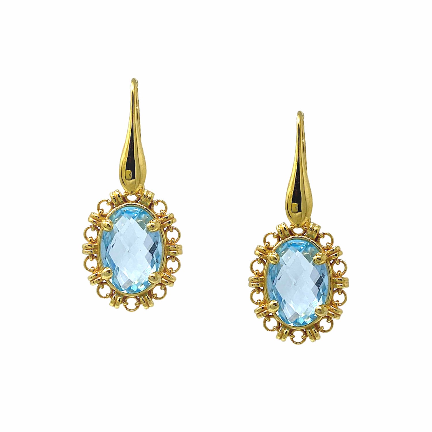 Aperitivo Earrings in Gold with Blue Topaz