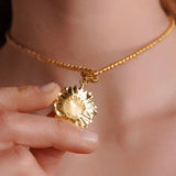 Sunflower Pendant in Gold, Small