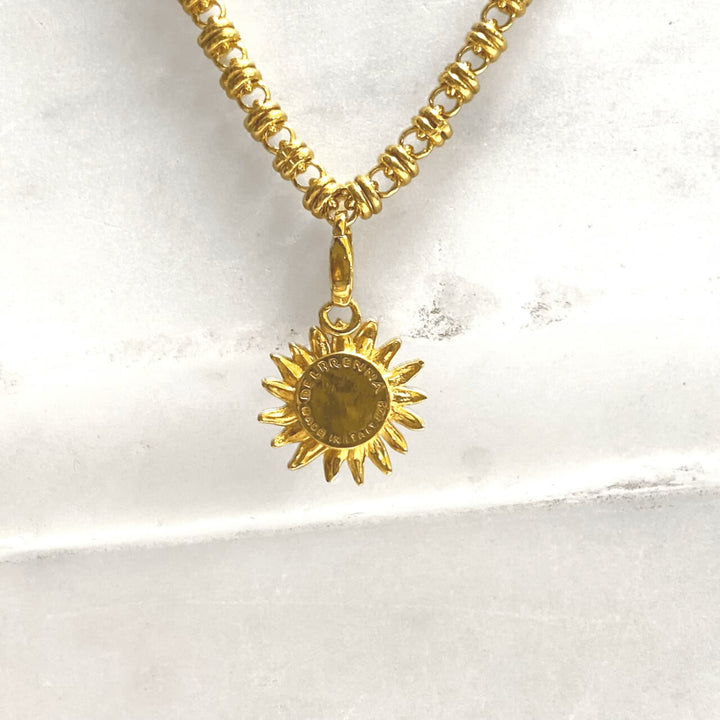 Sunflower Charm in Gold