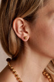 Hammered Beads Stud Earrings in Gold