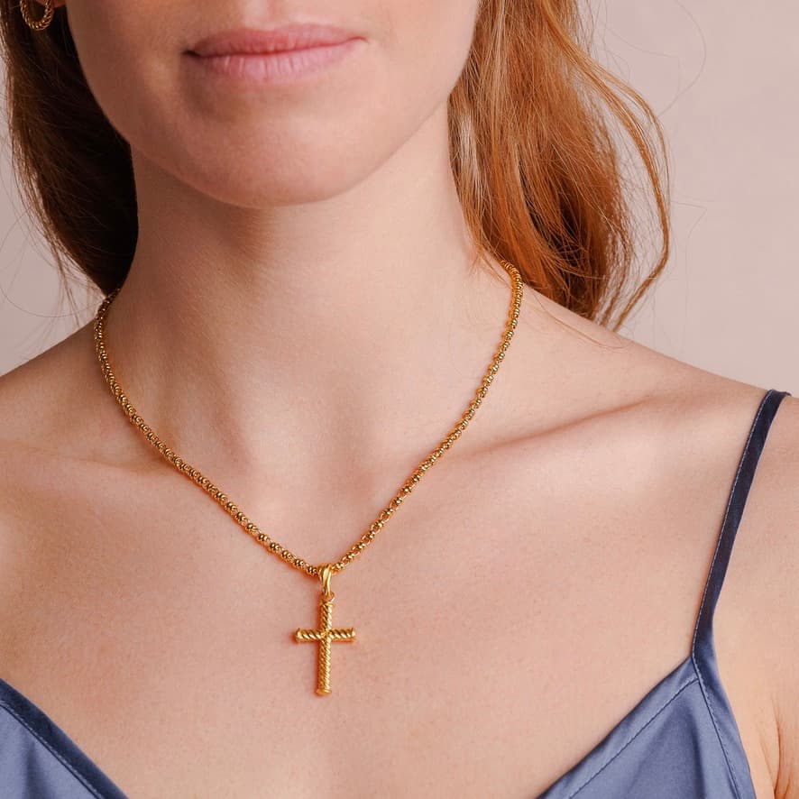 Lonestar Cross Pendant in Gold, Small