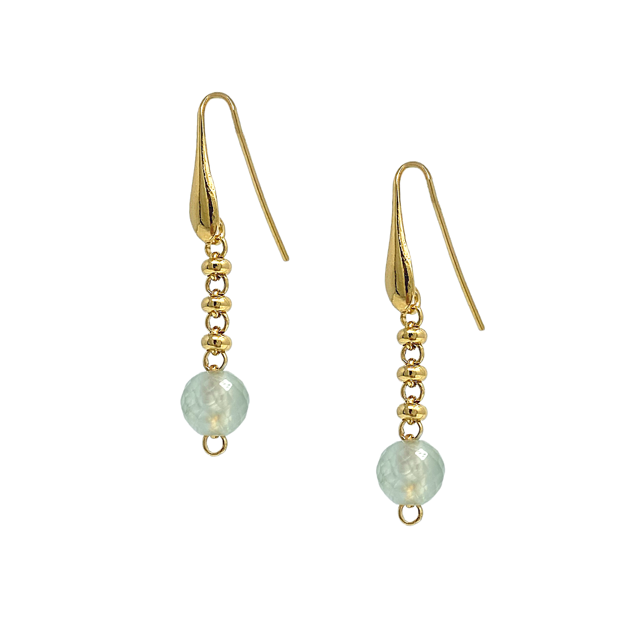 Bubbles Color Earrings in Gold with Prehnite
