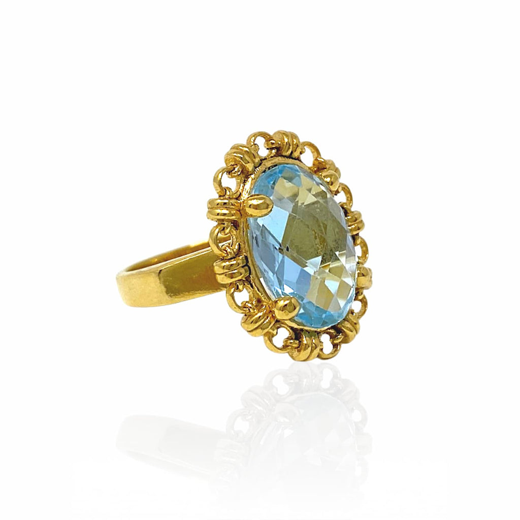 Aperitivo Ring in Gold with Blue Topaz