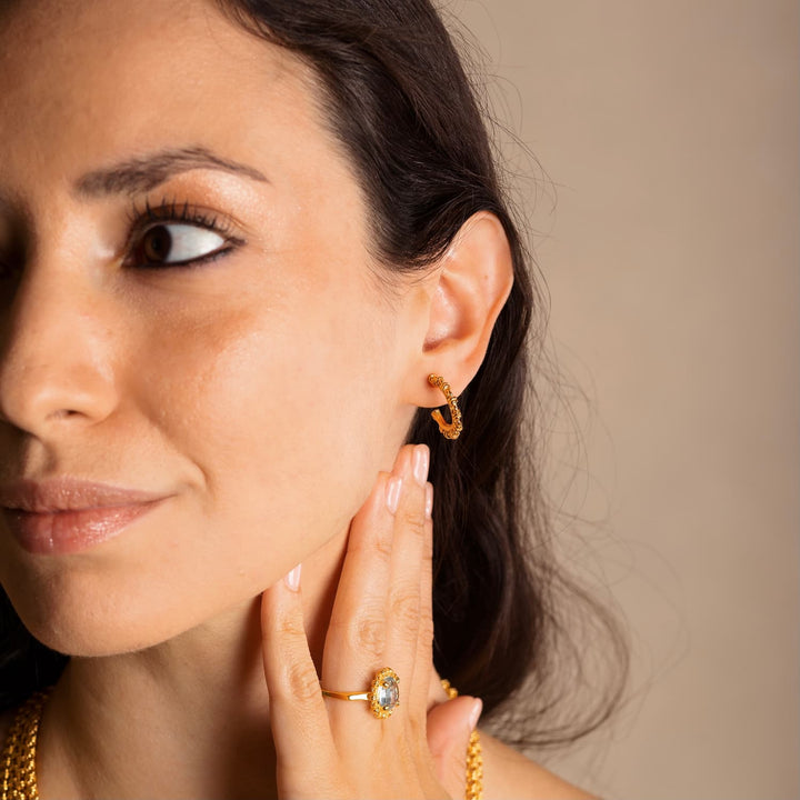 Links 3mm Hoop Earrings in Gold