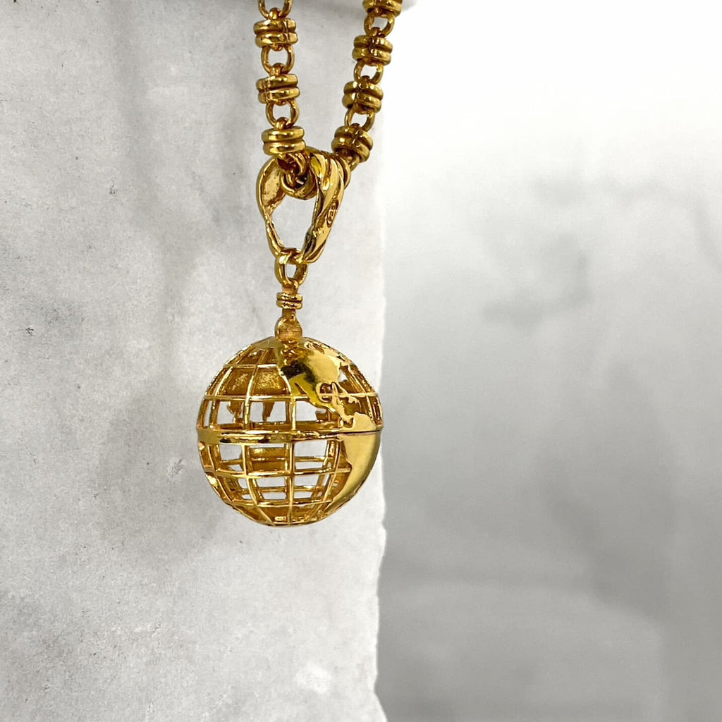 Small Globe Pendant in Gold
