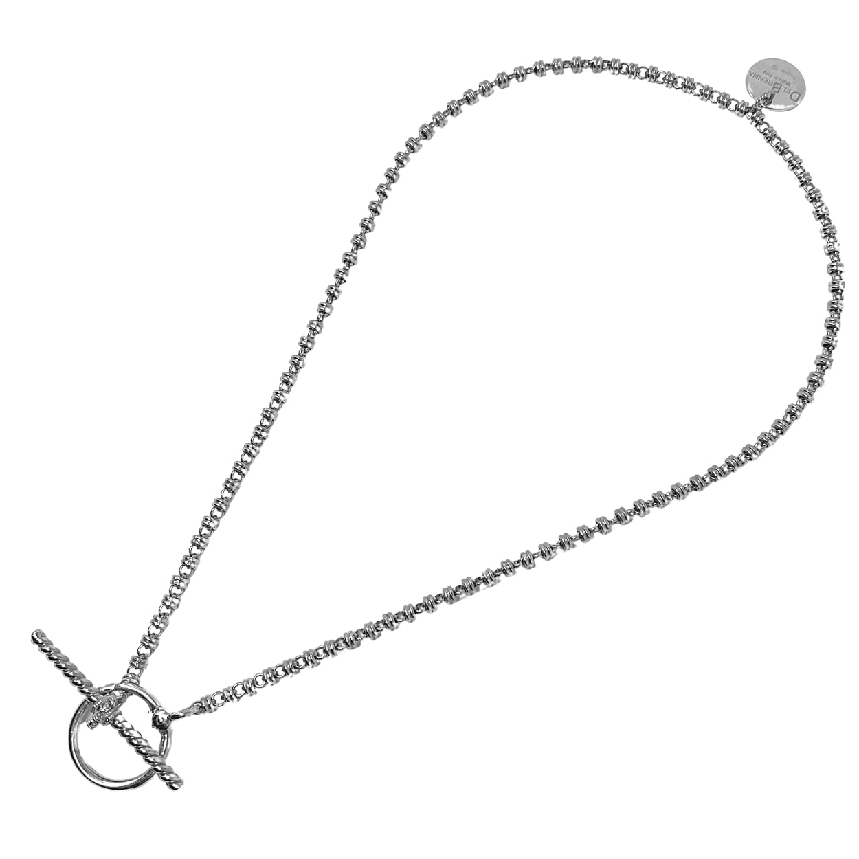 Links 3mm Toggle Necklace in Silver