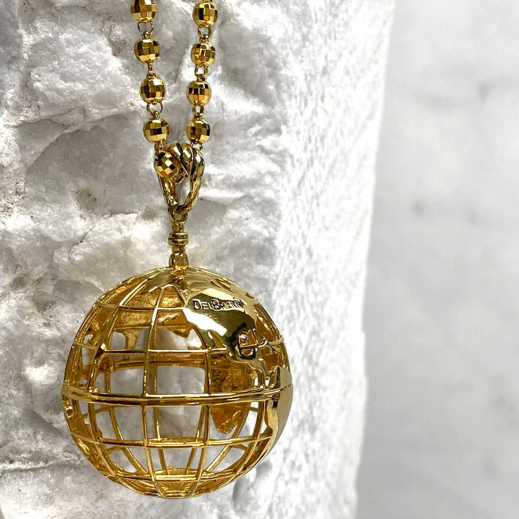 Large Globe Pendant in Gold