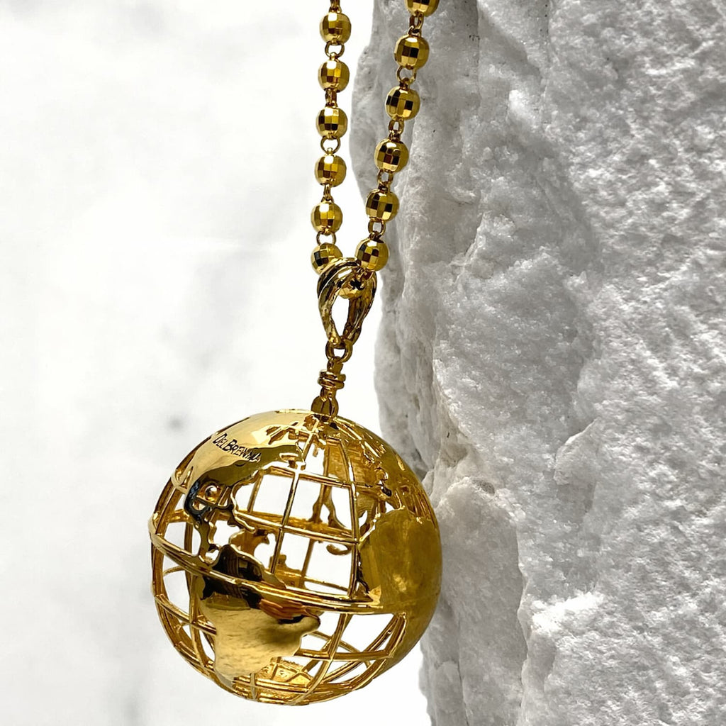Large Globe Pendant in Gold