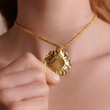 Sunflower Pendant in Gold, Large