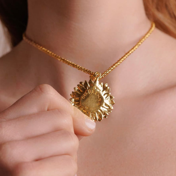 Sunflower Pendant in Gold, Large