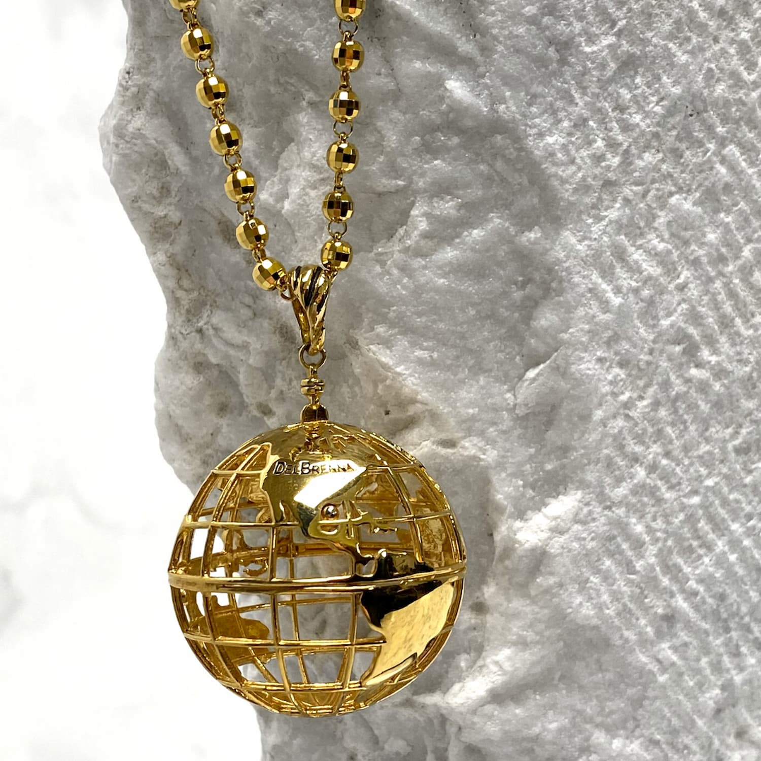 Large Globe Pendant in Gold