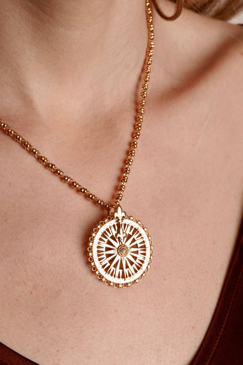 Guiding Compass Pendant in Gold