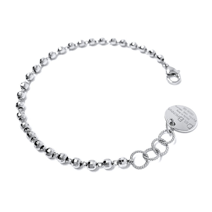 Diamond Beads Bracelet in Silver