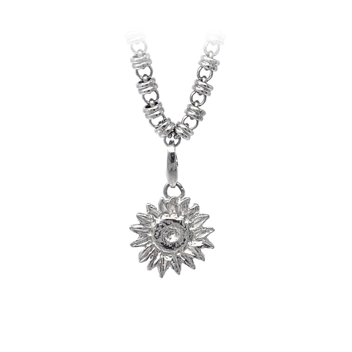 Sunflower Charm in Silver