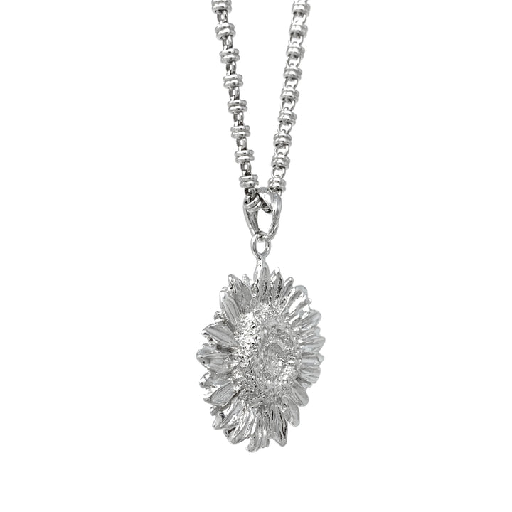 Sunflower Pendant in Silver, Large