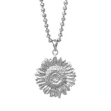 Sunflower Pendant in Silver, Large