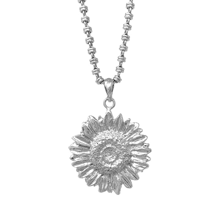 Sunflower Pendant in Silver, Large