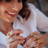 Mini Filary Ring in Silver with Rose Quartz