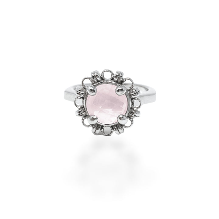 Mini Filary Ring in Silver with Rose Quartz