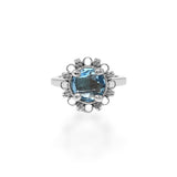 Mini Filary Ring in Silver with Blue Topaz