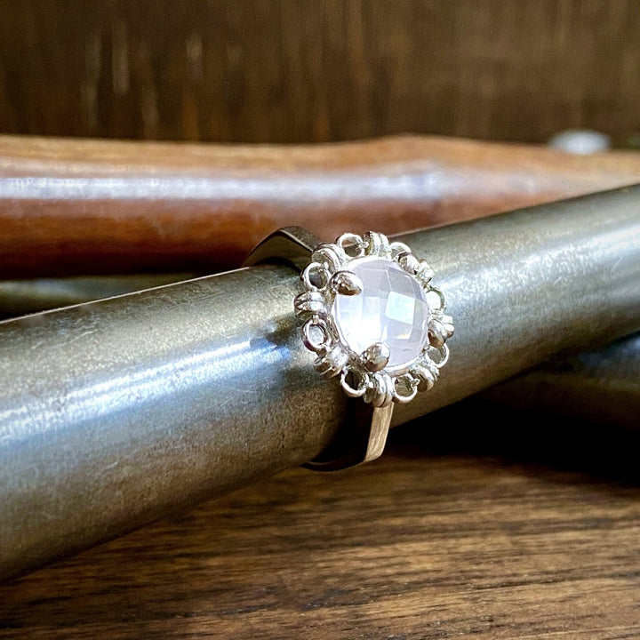 Mini Filary Ring in Silver with Rose Quartz