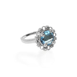 Mini Filary Ring in Silver with Blue Topaz
