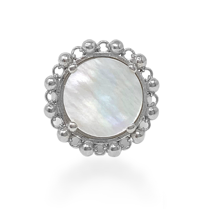 Piazza Ring in Silver with Mother of Pearl