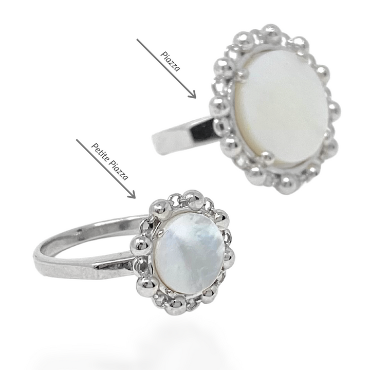 Piazza Ring in Silver with Mother of Pearl