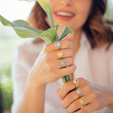 Mini Filary Ring in Gold with Rose Quartz