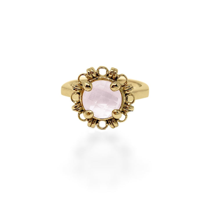 Mini Filary Ring in Gold with Rose Quartz