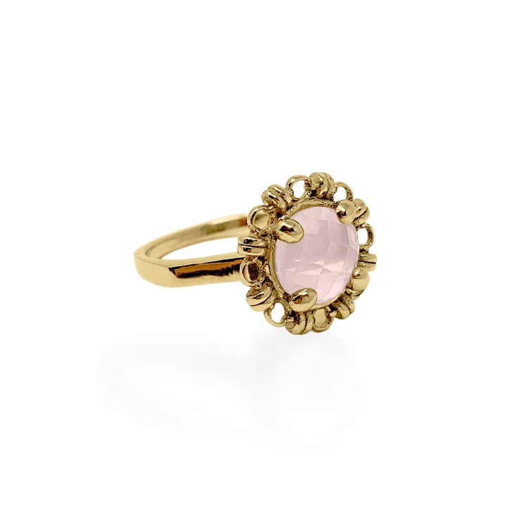 Mini Filary Ring in Gold with Rose Quartz